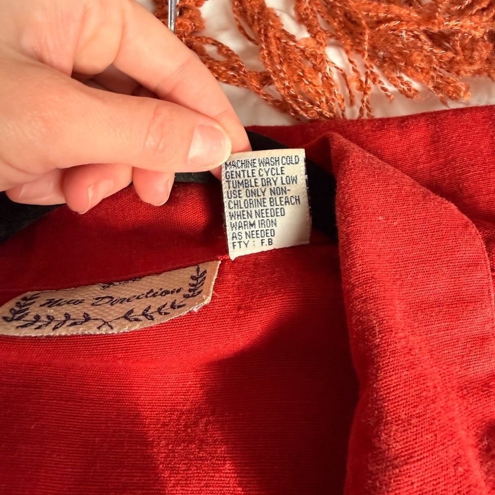 Vintage Red Button-Down Linen Dress - Picture 6 of 9